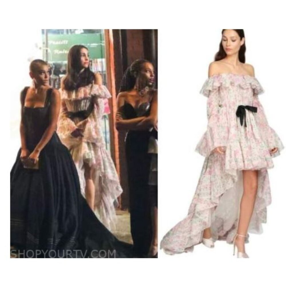 Giambattista Valli Ruffled Floral Print Silk Gown IT42 NWOT